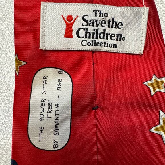 Save The Children Collection Men's Neck Tie - "The Power Star Tree" - Christmas - Picture 3 of 4